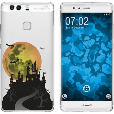 Produktbild von PhoneNatic Case kompatibel mit Huawei P9 Silikon-Hülle Herbst Spukschloss M4