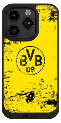 Produktbild von NIVOCASE Handyhülle für Apple iPhone 15 Pro  Hülle NIVOpure Case Schwarz BVB Borussia Dortmund Offizielles Lizenzprodukt