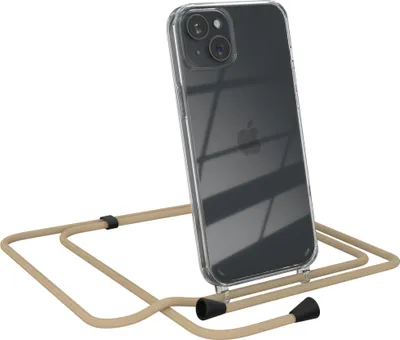 Produktbild von EAZY CASE Handykette kompatibel mit Apple iPhone 15 Plus, Handyhülle mit Umhängeband, Handykordel, Schutzhülle Clear, Band in Blau