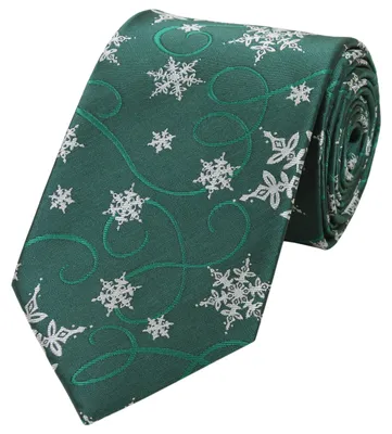 Produktbild von Fabio Farini - 1 Stück weihnachtliche Herren Schlips in 8cm Breit (8cm), Schneeflocke