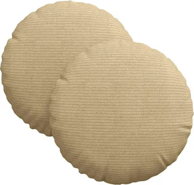 Image de Coussins d'assise vidaXL, lot de 2, gris-vert, Ø 30 x 13 cm, velours côtelé