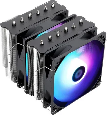 Obrázek produktu pro 120mm dvojitý věžový chladič procesoru, hliník, 6 tepelných trubic, osvětlení ARGB