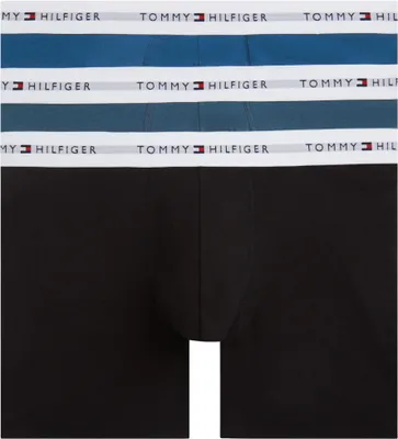 Produktbild von Tommy Hilfiger Herren 3er Pack Boxershorts Briefs mit Logobund, Mehrfarbig (Blk/