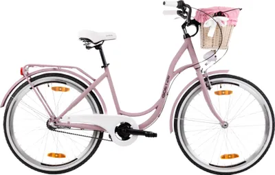 Obrázek produktu pro Městské kolo Goetze Style 26 palců, 17palcový stupňovitý rám, 3 rychlosti Shimano Nexus, V-brzda, LED osvětlení, pohodlné sedlo, ratanový košík