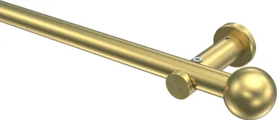 Produktbild von Interdeco Gardinenstange / Vorhangstange Messing-Optik, Typ Platon Luino (Kugel) ohne Ringe, 20 mm Ø 1-läufig, 100 cm