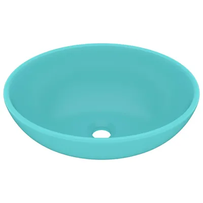 Immagine prodotto di vidaXL Lavabo ovale verde chiaro opaco 40x33 cm in Vetroceramica