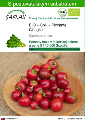 Obrázok produktu pre SAFLAX - BIO – Chili – Piccante Cilieglia - Capsicum annuum - 10 Semená - S pestovateľským substrátom bez klíčkov