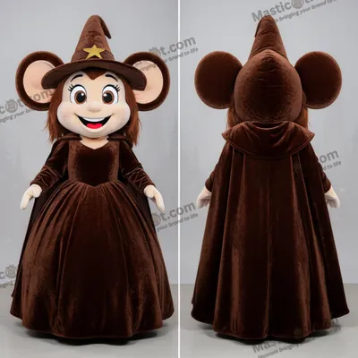 Imagen del producto de Disfraz MASTICOT de bruja con vestido de gala marrón aterciopelado