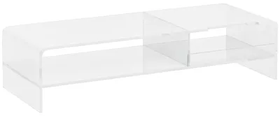 Immagine prodotto di Supporto per monitor Moonbite con alloggiamento per tastiera, 2 livelli per schermi fino a 24 pollici, piattaforma di 50,8 x 19 cm, capacità di carico 5 kg, realizzato in vetro acrilico trasparente