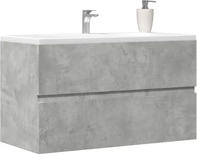 Produktbild von "im Angebot" Bad-Hängeschrank Betongrau 80x38,5x45 cm Holzwerkstoff - Badezimmer CC24220
