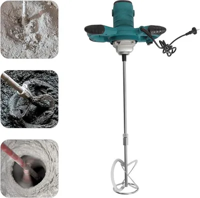 Obrázek produktu pro Míchadlo betonu, 2100W, elektrické, přenosné, určené k míchání malty, s regulací rychlosti (6 stupňů), ruční míchadlo cementu