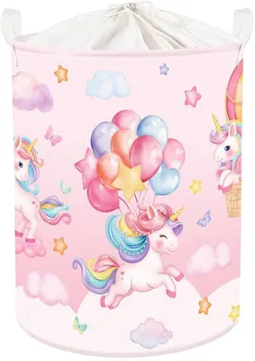 Produktbild von Unyqoos® Faltbarer Kinder‑Wäschekorb Einhorn Rosa – 63 L, 40×50 cm, mit Metallrahmen, Deckel & verstärkten Tragegriffen – Aufbewahrung für Kleidung & Spielzeug