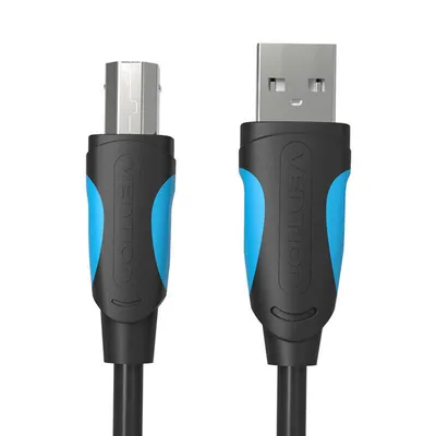 Produktbild von Vention VAS-A14-B100, 1 m, USB A, USB B, USB 2.0, 0,48 Gbit/s, Schwarz, Weiß