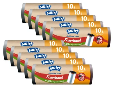 Produktbild von 10x Swirl Fixierband Müllbeutel 10L ( 15 stk/Rolle )