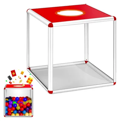 Produktbild von Lotterie-Box: Tombola-Box aus Aluminiumlegierung, Spendenbox, Acrylspendenbox, Wahlurne, quadratische Spielbox, transparente Aufbewahrungsbox, Kommentarbox (25 x 25 cm)