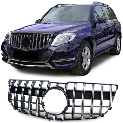Obrázok produktu pre Predný maska chladiča, čierna, lesklá, s chrómovanými prvkami, kompatibilná s modelmi Mercedes-Benz GLK X204 po facelifte (ročníky 2012-2015)