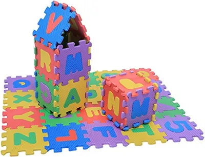 Imagen del producto de Alfombra de juego de espuma, plegable, con 36 piezas, con letras y números, para bebés