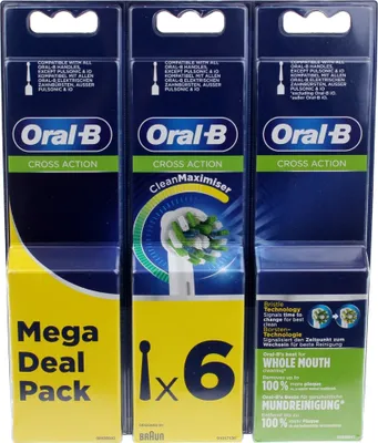 Image de Brosse à dents Oral-B Cross Action pour brosse à dents électrique avec technologie CleanMaximiser,