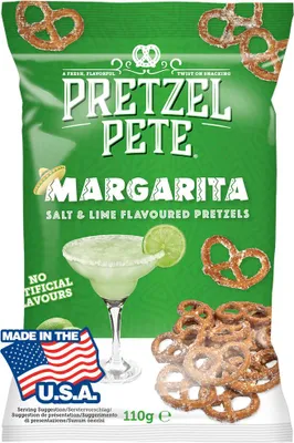 Produktbild von Pretzel Pete Bretzeln Margarita Salt and Lime Knusprige Brezeln 110g