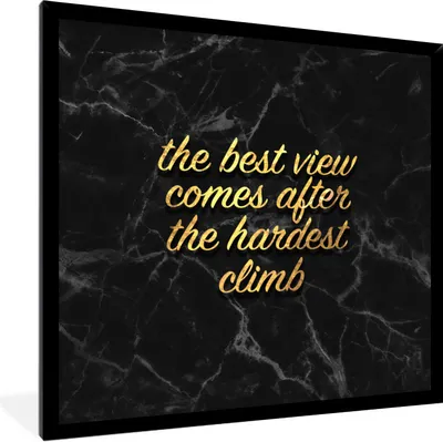 Produktbild von MuchoWow® Gerahmtes Poster Zitate - Sprichwörter - Gold - Marmor 40x40 cm - Poster mit Schwarzem Bilderrahmen Wandposter Rahmen Foto Bilder - Mit Rahmen - Wanddekoration Schlafzimmer