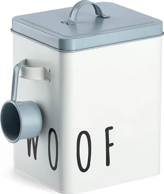 Zdjęcie produktu dla Woof metalowa puszka na żywność biała/niebieska ZELLER Present