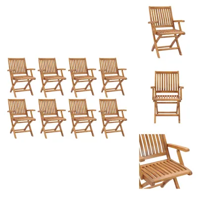 Produktbild von vidaXL Klappbare Gartenstühle 8 Stk. Massivholz Teak -  Gartenstühle