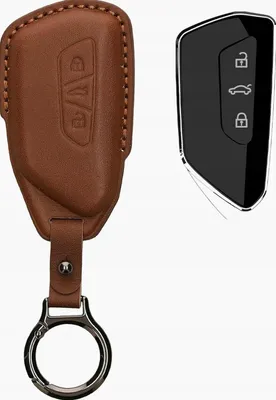 Obrázek produktu pro Pouzdro na klíče z pravé kůže, hnědé, ochranné