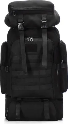 Zaino Trekking 80L Uomo Donna | Grande Zaino Da Viaggio Per Campeggio, Outdoor, Sport E Palestra | Leggero Con Tante Tasche (Nero)