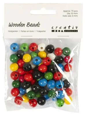 Image de Houten Kralen Diverse Kleuren, 70st.