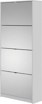 Produktbild von Shane Schuhschrank 4 Klapptüren mit Spiegel 2R weiss.