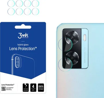Produktbild von 3mk Hybridglas Lens Protection für Oppo A57s Kamera Objektiv Kameralinse 0,16mm 6H (4 Stück)