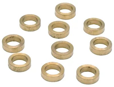 Image de Butoir de porte en acier avec finition en laiton, dimensions 10,5 x 10,5 x 3 mm, lot de 10, pour portes