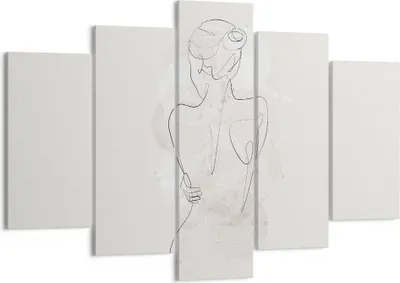 Produktbild von Bild auf Leinwand - Leinwandbild - 5 Teile - Frau Rücken Rücken - 150x100cm - Wand Bild - Wanddeko - Wandbilder - Leinwanddruck - Bilder - Wanddekoration - Leinwand bilder - Wandbild - EA150x100-5090