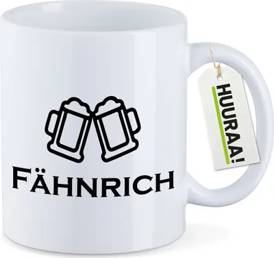 Produktbild von Huuraa Kaffeetasse Fähnrich Schützenfest 330ml Weiß Keramik Kaffeebecher Geschenkidee