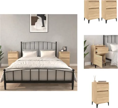 Immagine prodotto di vidaXL Comodini 2 pezzi rovere Sonoma 40x35x70 cm - Comodini