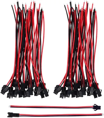 Produktbild von JST 2PIN Kabel Kit 22AWG 135mm 20 Paare M/F Stecker | RC Modellbau, Autoradio, 20-Pin Adapter, Schwarz/Rot