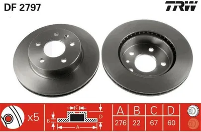 Produktbild von TRW Bremsscheiben (2 Stück) Vorderachse DF2797