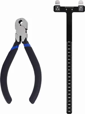 Imagen del producto de Herramienta de ajuste para arcos, pinzas para colocar las cuerdas, escuadras y regla de ajuste, accesorios para cuerdas de arcos recurvos y compuestos