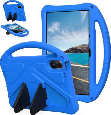Image de Etui pour enfants pour Xiaomi Redmi Pad 2 2025 11", étui antichoc léger en EVA avec support pliable et poignée bleue