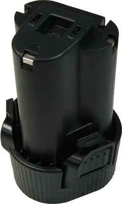 A black lithium-ion battery pack for a power tool.