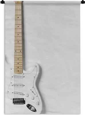 Produktbild von MuchoWow® Wandteppich Wandbehang Eine weiße E-Gitarre 120x180 cm Tapisserie Dekoration Wandtuch - Schlafzimmer - Dekorationen für das Haus