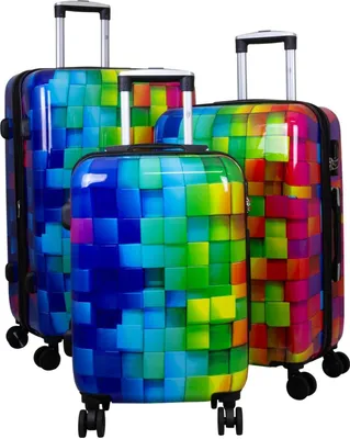 Produktbild von Hartschalen Reise Kofferset Trolleyset mit Dehnfalte (Gr. L+XL) und Motiv Mosaik - Gr. M, L und XL