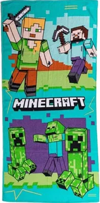 Produktbild von Minecraft Battle Badetuch, Strandtuch 70x140cm 100% Baumwolle
