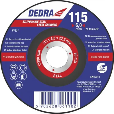 Image de DEDRA Molette de coupe pour acier 125x6x22,2 mm - F1322
