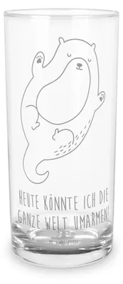Produktbild von Mr. & Mrs. Panda Glas Otter Umarmen 400 ml - Transparent - Geschenk, Seeotter See, Longdrinkglas, glücklich, Trinkbecher, Hallo, Optimistisch, Trinkglas, Tumbler