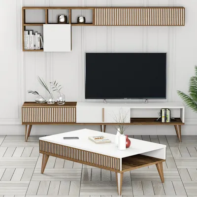 Produktbild von Cassacco - Wohnzimmermöbel-Set, Nussbaum, Modular