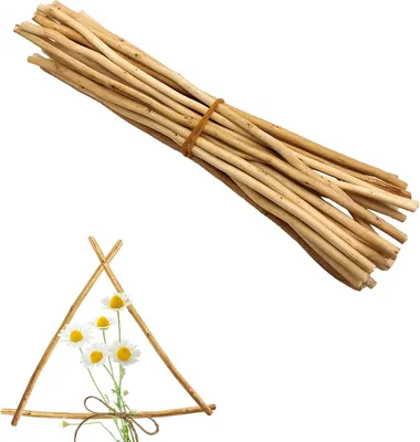 Immagine prodotto di Bastoncini di legno naturali, confezione da 25 pezzi, ideali per progetti creativi e lavori manuali