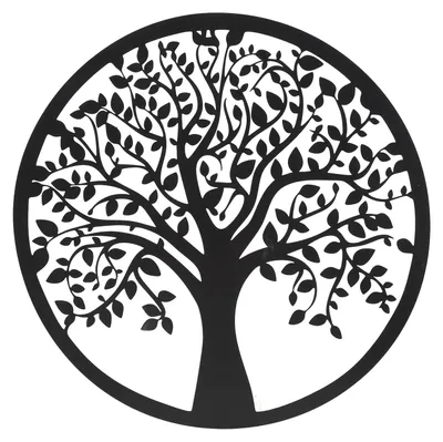 Productafbeelding van Levensboom, wanddecoratie, metalen familiebord, 30 cm, geschikt voor badkamer, keuken, woonkamer, slaapkamer, zwart