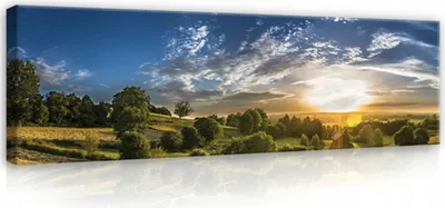 Produktbild von Leinwandbilder Landschaft Sonnenuntergang 145x45 cm Modern Panorama XXL Canvas Bilder Leinwandbild Leinwand Bilder Schlafzimmer Wohnzimmer Wandbilder Kunstdruck Wand Bild auf Leinwand Aufhängefertig