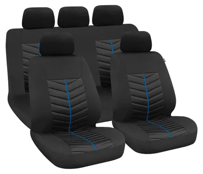 Produktbild von Sitzbezüge Set Rapid Schwarz/Blau aus Polyester mit Schaumstoffpolsterung Autos